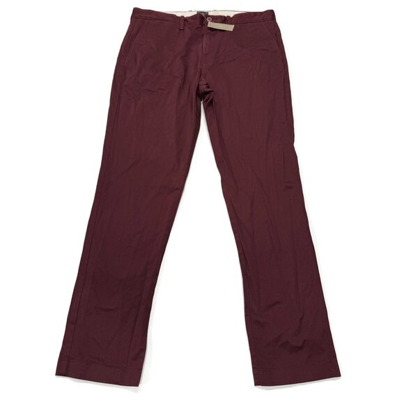 J Crew 770 Straight Red Stretch Chino Pants Mens 33 x 32 NWT Stain - Picture 1 of 16